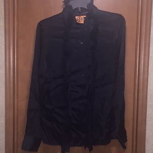 Tory burch silk button down w/ tie neck